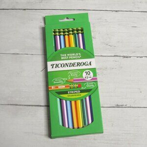 Ticonderoga #2 Soft Pencils Set of 10 Wooden Pre Sharpened Boxed